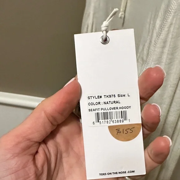 toes on the nose Men's Cream Lightweight Hooded Long-Sleeve Top - Picture 2 of 7